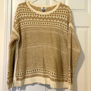 Old Navy tan & white Sweater